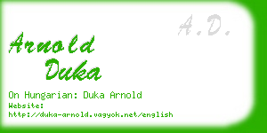 arnold duka business card